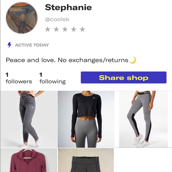 Check out my Depop! Lululemon Gymshark Nike❤️